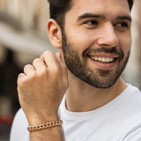 14k Rose Gold Classic Miami Cuban Solid Bracelet (6.10 mm)