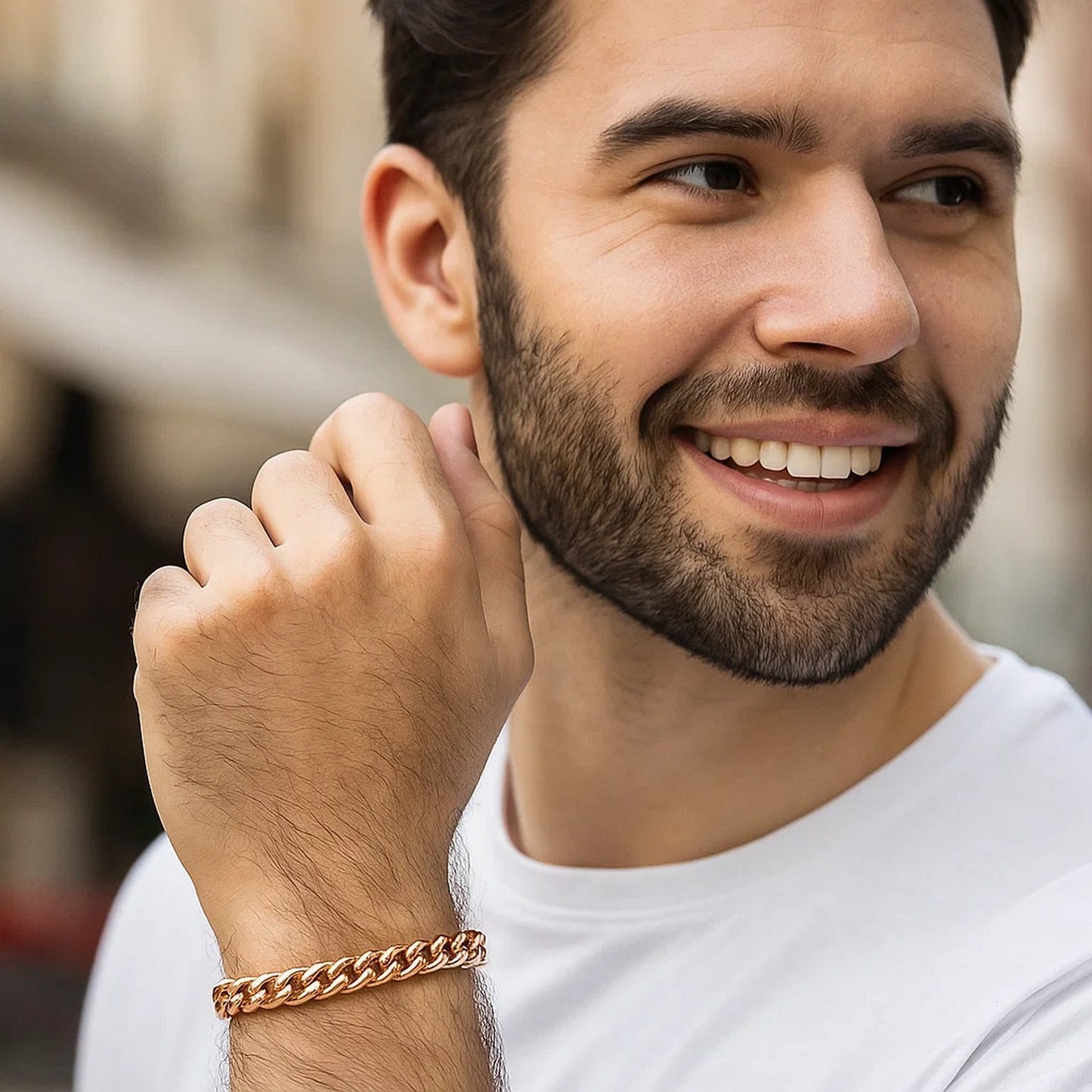 14k Rose Gold Classic Miami Cuban Solid Bracelet (6.10 mm)