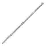 Polished Woven Rope Bracelet with Diamond Accents in 14k White Gold