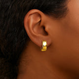 10k Yellow Gold Snuggable Hoop Earrings