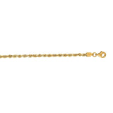 10k Yellow Gold Solid Diamond Cut Rope Bracelet (2.75 mm)