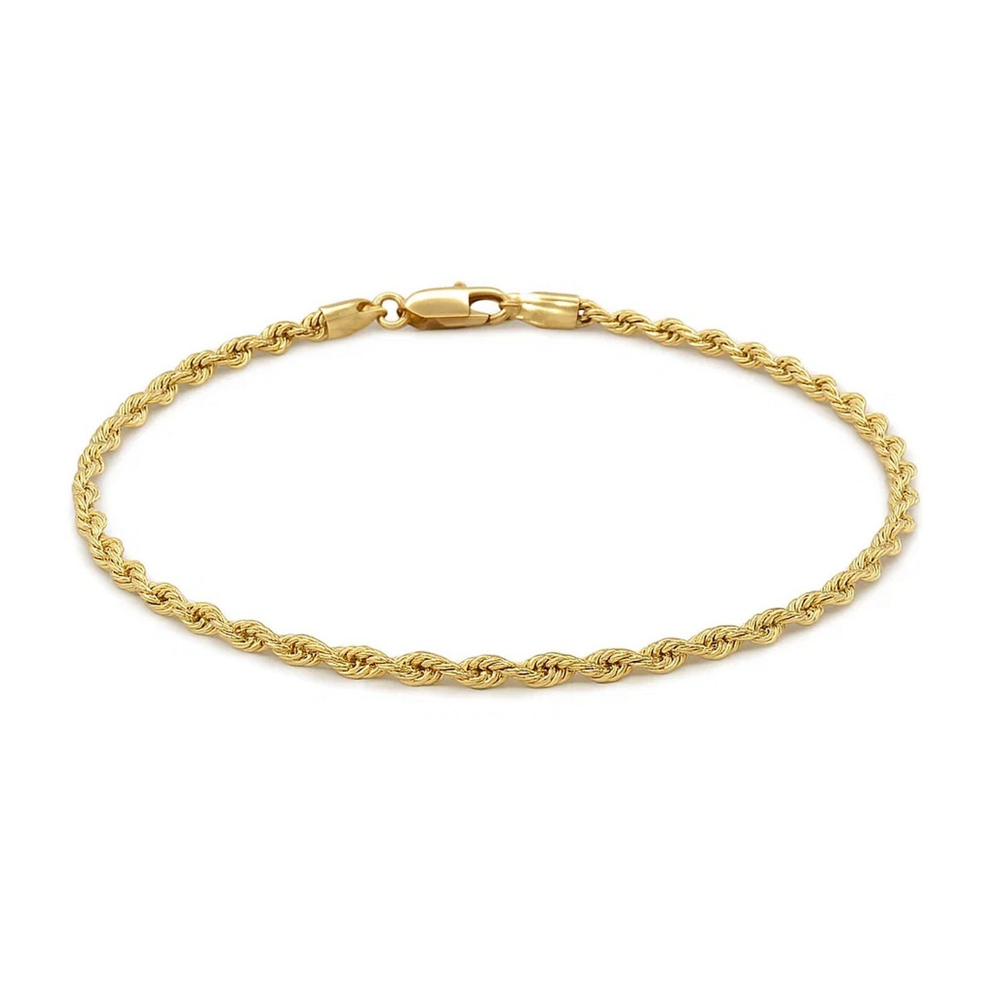 10k Yellow Gold Solid Diamond Cut Rope Bracelet (2.75 mm)