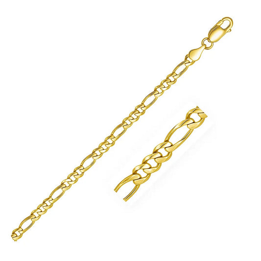 10k Yellow Gold Link Figaro Bracelet (3.70 mm)