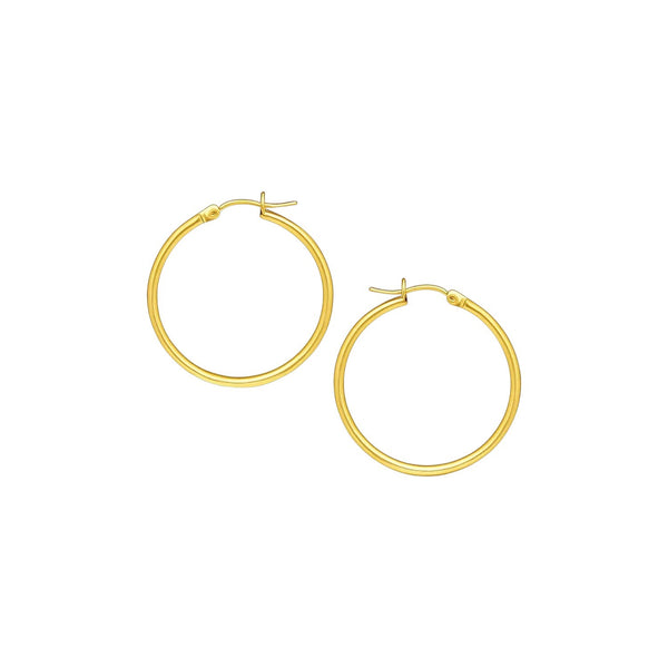 10k Yellow Gold Polished Hoop Earrings (2x40 mm)