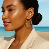 10k Yellow Gold Polished Hoop Earrings (2x40 mm)