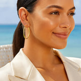 10k Yellow Gold Polished Hoop Earrings (2x40 mm)