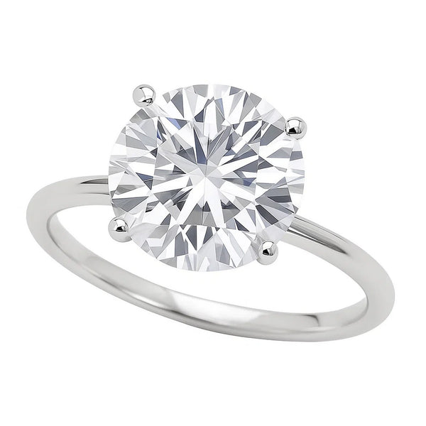 5 Carat Round Lab Grown IGI G/VS1 Diamond Solitaire Ring in 10K White Gold