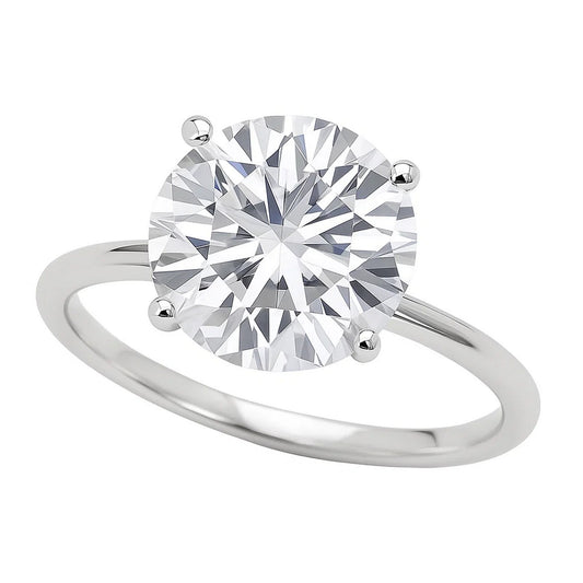 5 Carat Round Lab Grown IGI G/VS1 Diamond Solitaire Ring in 10K White Gold