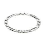 Rhodium Plated Sterling Silver Curb Style Bracelet (7.90 mm)