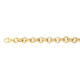 Twisted Double Link Bracelet in 14k Yellow Gold (11.80 mm)