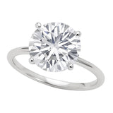 5 Carat Round Lab Grown IGI G/VS1 Diamond Solitaire Ring in 14K White Gold