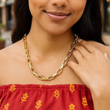 14k Yellow Gold French Cable Link Necklace (9mm)