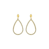 14K Two Tone Gold Diamon Oro Marquise Earrings