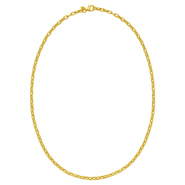 14K Yellow Gold Charm Link Cable Chain Necklace (3.30 mm)