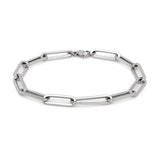 14K White Gold Extra Wide Paperclip Chain Bracelet (6.10 mm)