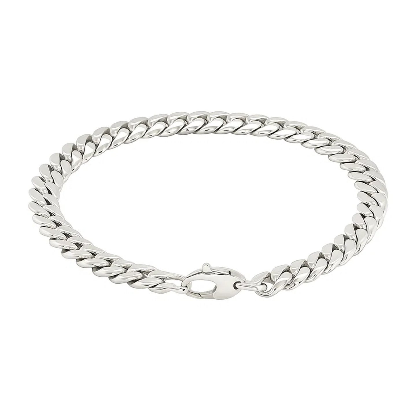 14K White Gold Cuban Link Bracelet (5.90 mm)