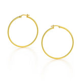 10k Yellow Gold Polished Hoop Earrings (3x25 mm)