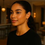 10k Yellow Gold Polished Hoop Earrings (3x25 mm)