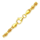 10k Yellow Gold Solid Diamond Cut Rope Bracelet (5.00 mm)