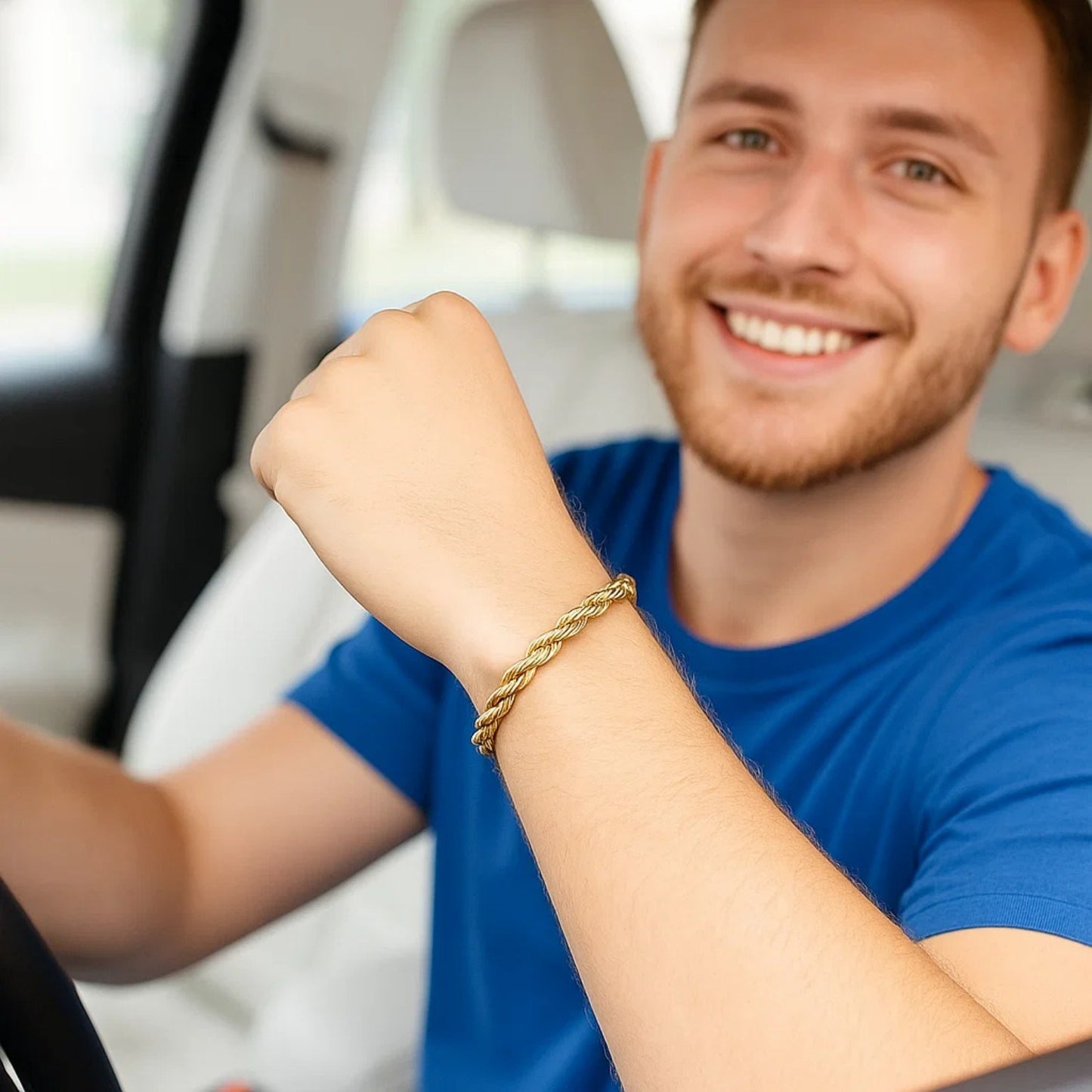 10k Yellow Gold Solid Diamond Cut Rope Bracelet (5.00 mm)