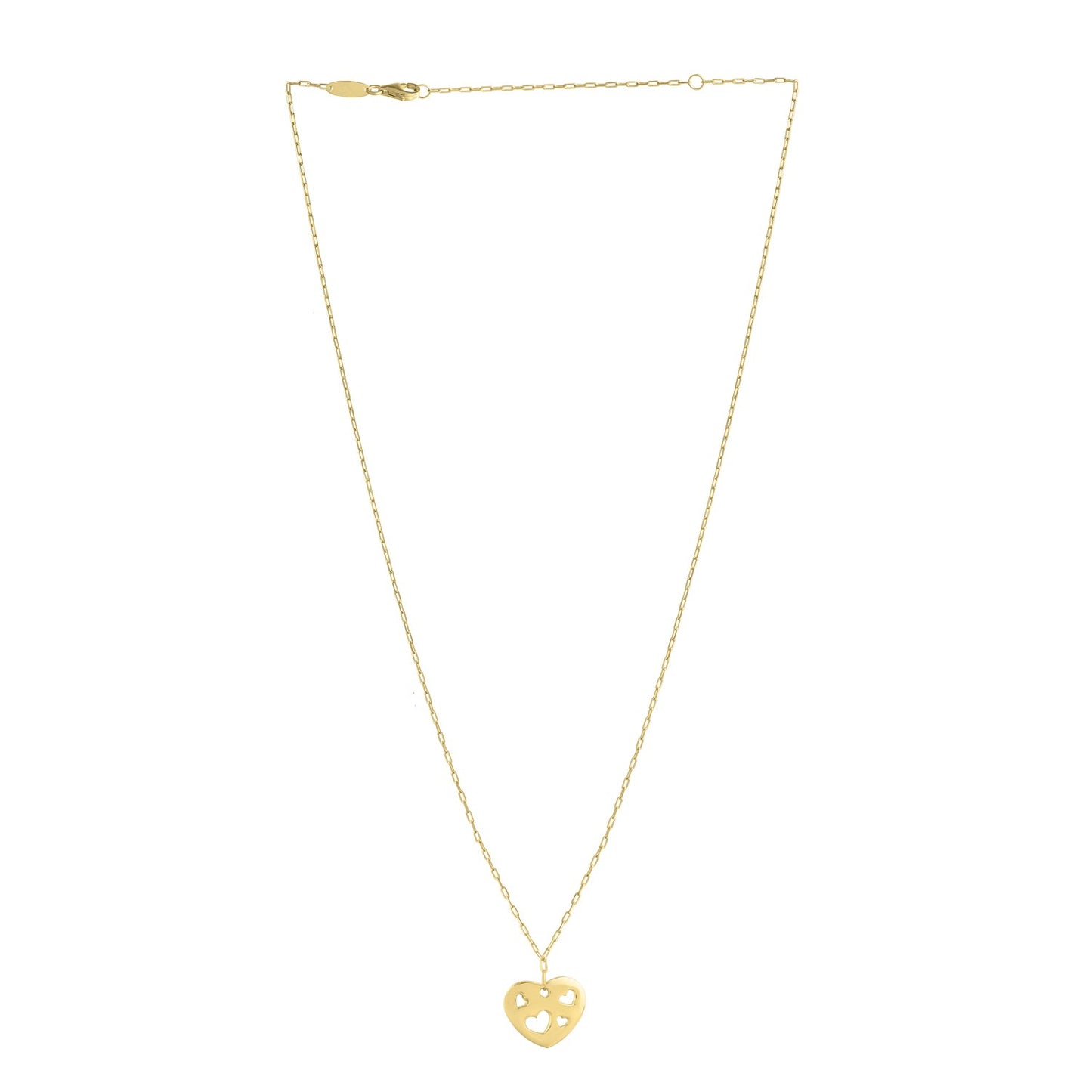 Cutout Heart Necklace in 14K Yellow Gold