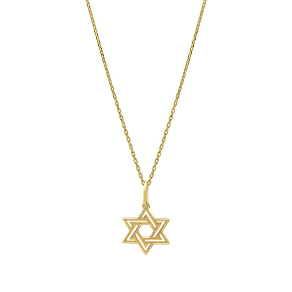 Star of David Necklace in 14K Yellow Gold