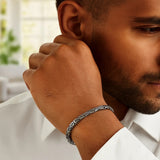 Sterling Silver Gunmetal Finish Byzantine Chain Bracelet (5.00 mm)