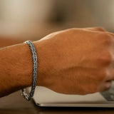 Sterling Silver Gunmetal Finish Byzantine Chain Bracelet (5.00 mm)