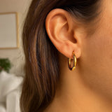 10k Yellow Gold Polished Hoop Earrings (3x15mm)