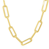 14k Yellow Gold Extra Wide Paperclip Chain Necklace