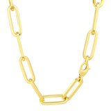 14k Yellow Gold Extra Wide Paperclip Chain Necklace