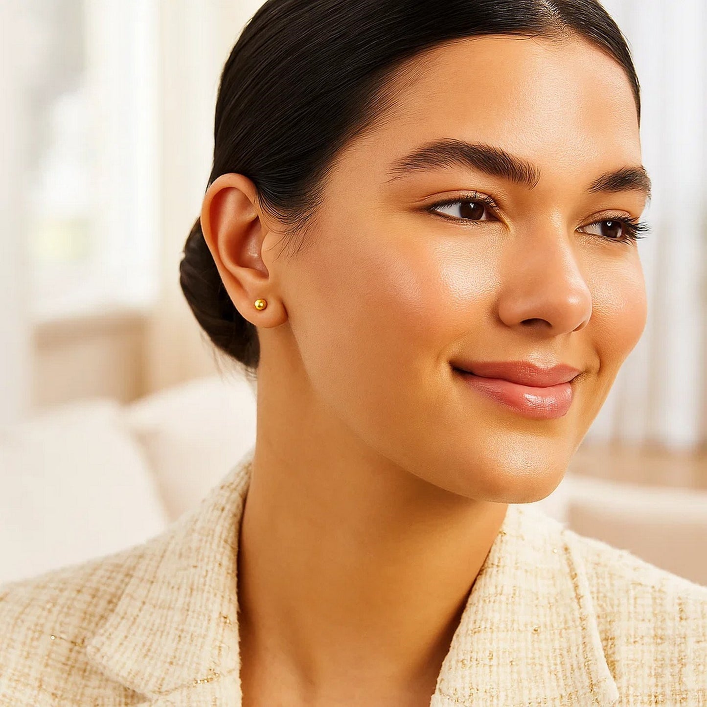 10k Yellow Gold Ball Style Stud Earrings (4mm)