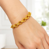 Textured Oval Link Bracelet in 14k Yellow Gold  (8.70 mm)