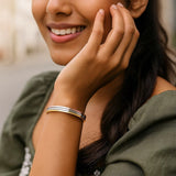 14K Tri Color Gold Layered Trinity Bangle (7.30 mm)