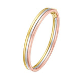 14K Tri Color Gold Layered Trinity Bangle (7.30 mm)