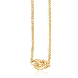 14k Yellow Gold Chain Necklace with Polished Knot