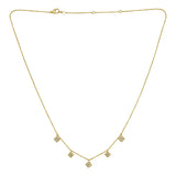 14K Yellow Gold Diamond Flower Necklace