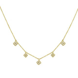 14K Yellow Gold Diamond Flower Necklace
