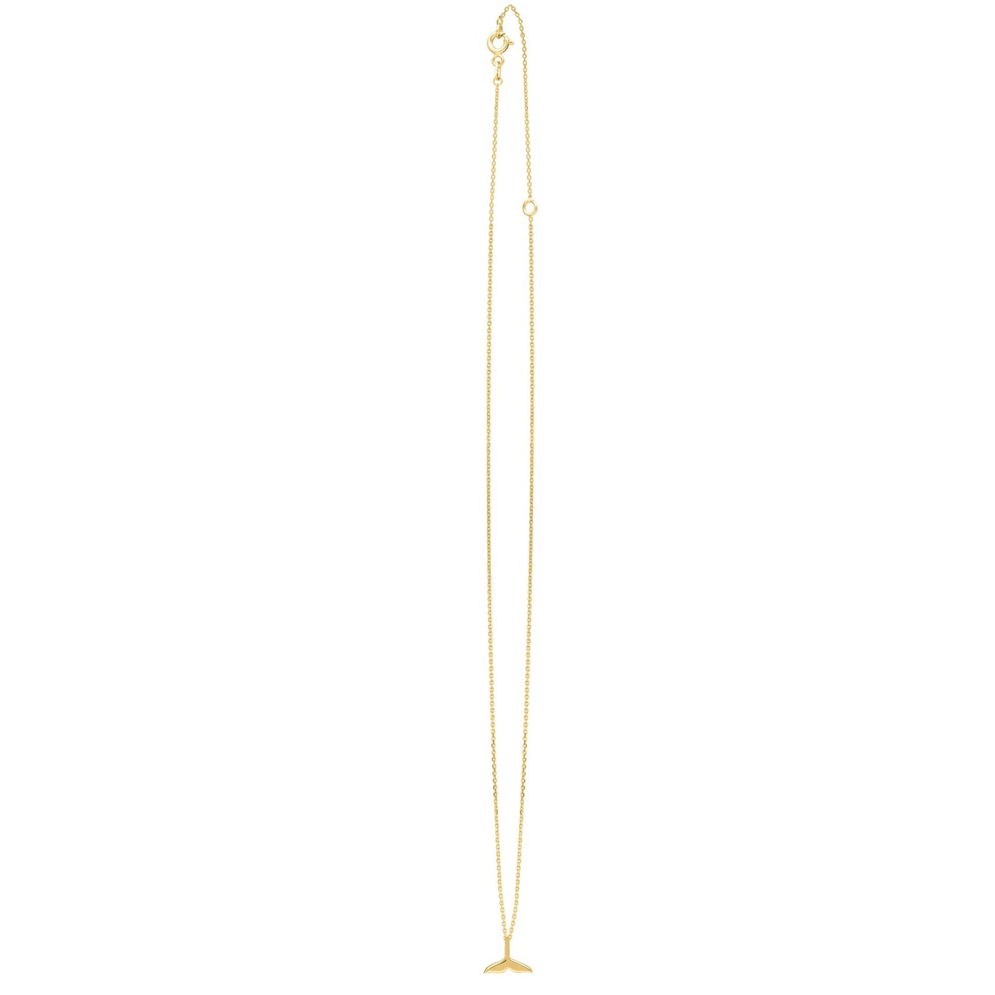Whale Tail Necklace in 14K Yellow Gold