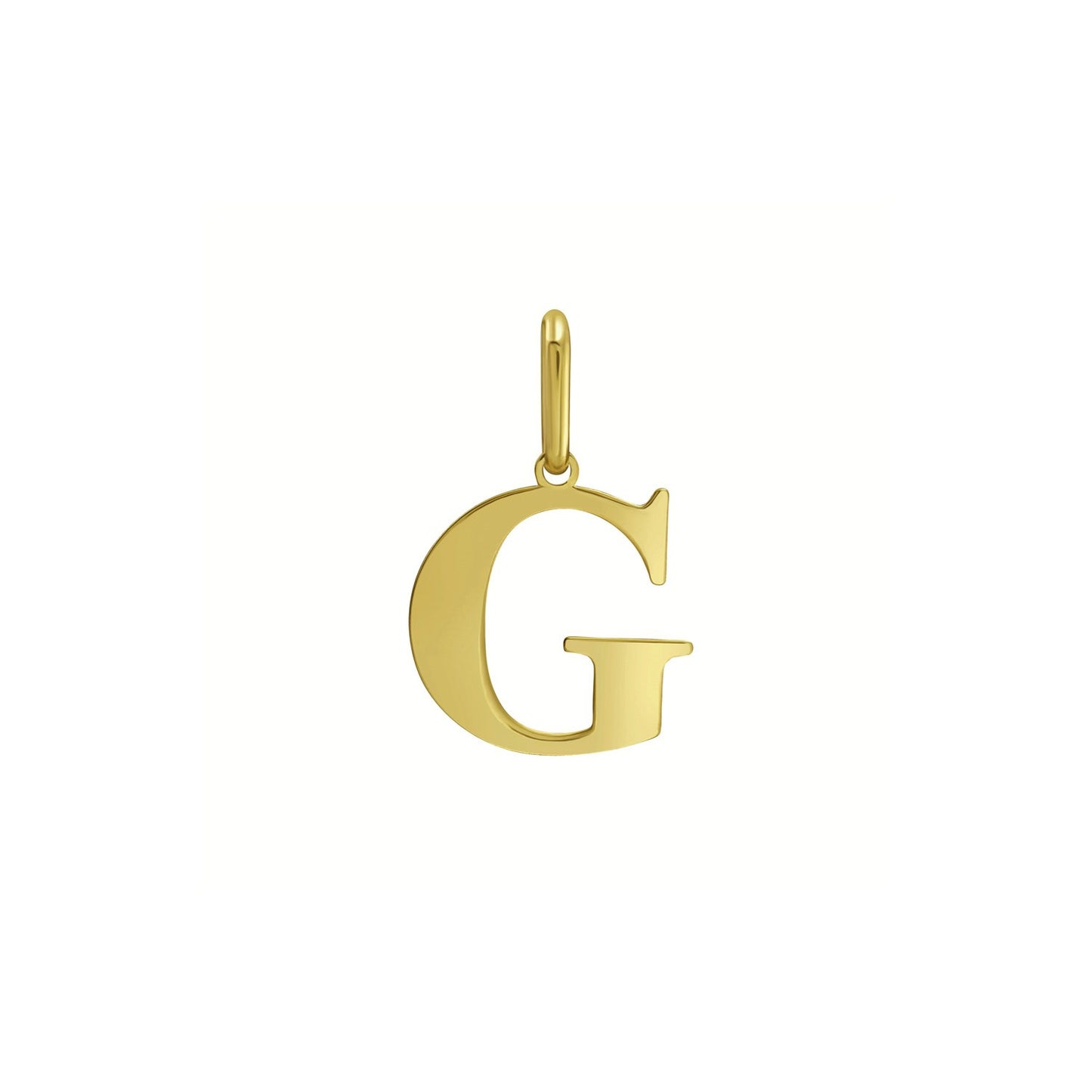 14K Yellow Gold Initial G Charm Pendant