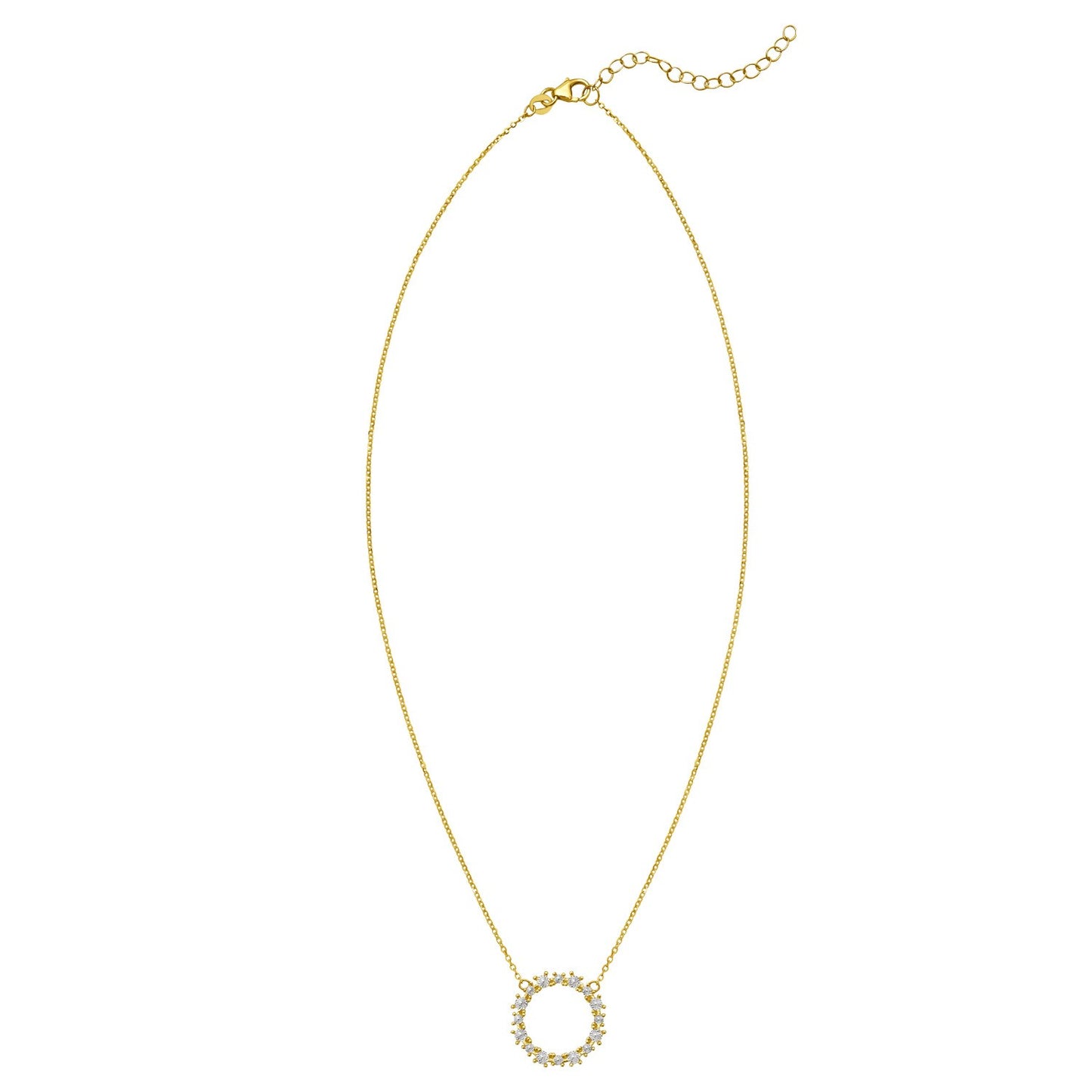 14K Yellow Gold Diamon Oro Circle Necklace