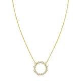 14K Yellow Gold Diamon Oro Circle Necklace