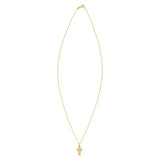 14K Yellow Gold Diamond Cut Cross Necklace