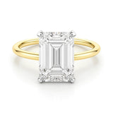 5 Carat Emerald Lab Grown IGI G/VS1 Diamond Solitaire Ring in 14K Yellow Gold