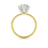 5 Carat Emerald Lab Grown IGI G/VS1 Diamond Solitaire Ring in 14K Yellow Gold