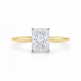 2 Carat Radiant Lab Grown IGI G/VS1 Diamond Solitaire Ring in 14K Yellow Gold