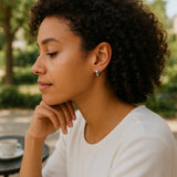 10k White Gold Snuggable Hoop Earrings