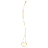 Large Open Heart Necklace in 14K Yellow Gold