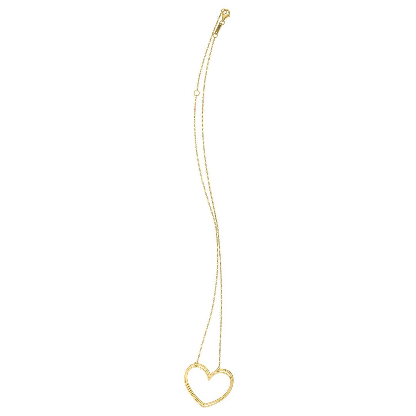 Large Open Heart Necklace in 14K Yellow Gold