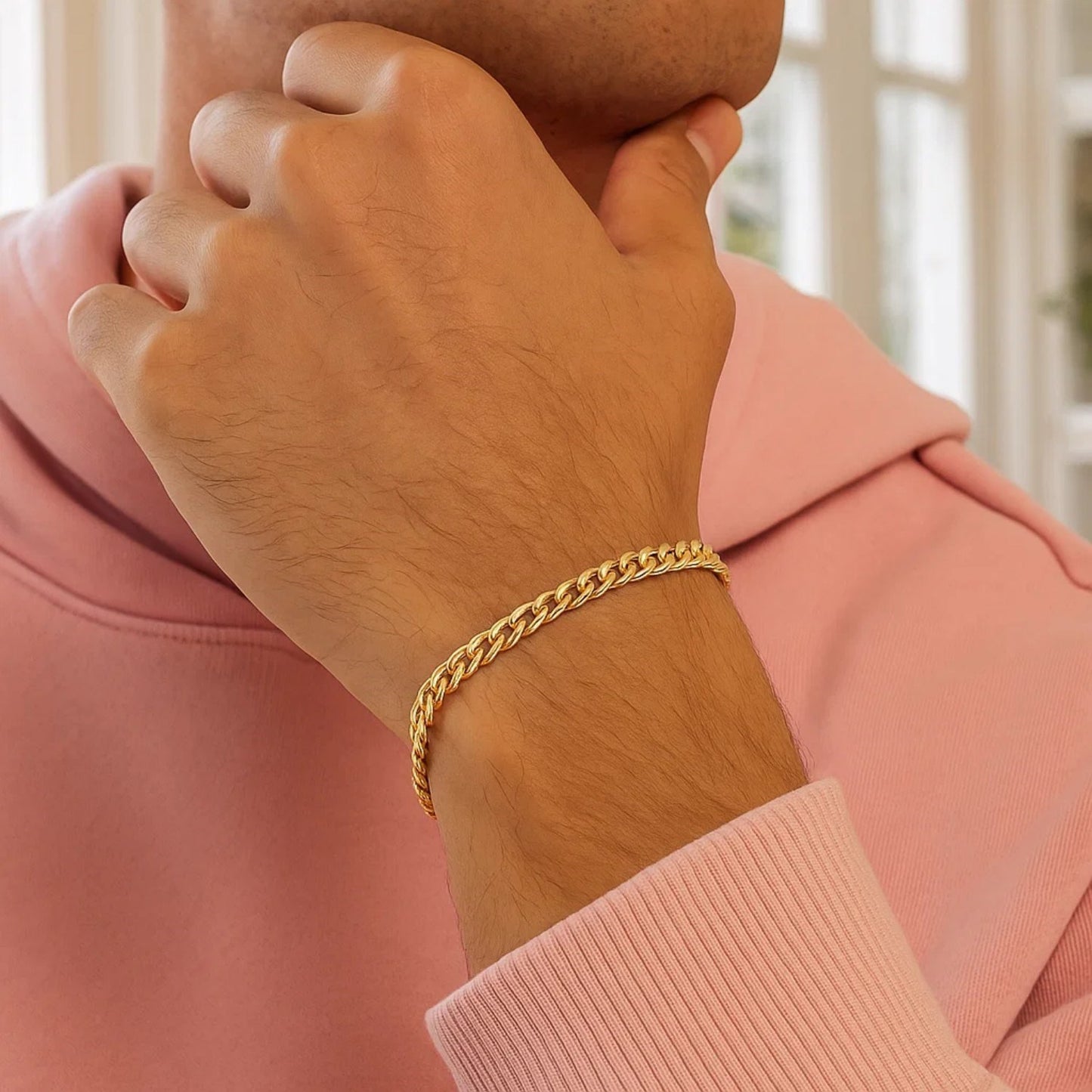 10k Yellow Gold Miami Cuban Semi Solid Bracelet (4.50 mm)